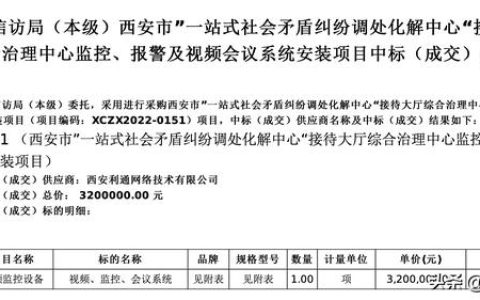 西安｜320萬元：“社會(huì)矛盾糾紛調(diào)解中心”監(jiān)控、報(bào)警及會(huì)議系統(tǒng)（西安市調(diào)解中心）